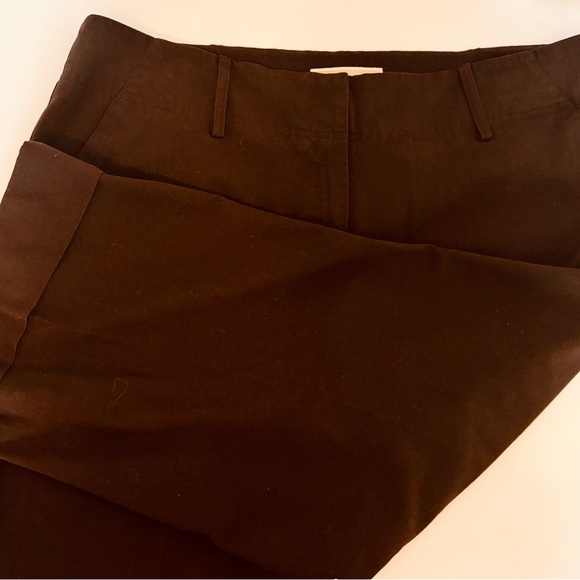 Michael Kors Women's Dark Brown Bottom Cuff Capris Cropped Stretch Size 14P - Picture 7 of 16